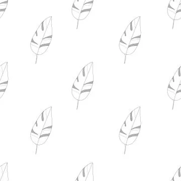 Cartoon plant leaf seamless pattern template. Simple vector illustration Illustrazione stock