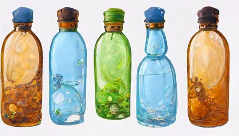 Cartoon plastic bottle isolated on white background Stock Illustration