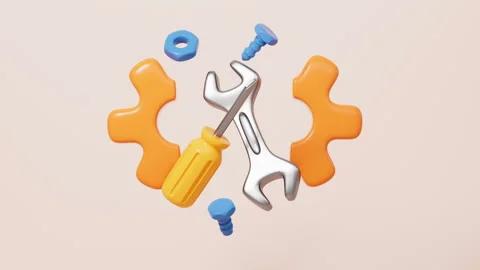 Cartoon pliers, screwdriver, spanner, hacksaw and so on repair tool, 3d ren.. Video stock 314822726