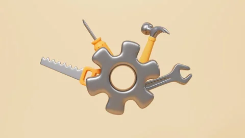 Cartoon pliers, screwdriver, spanner, hacksaw and so on repair tool, 3d ren.. Video stock 314822729