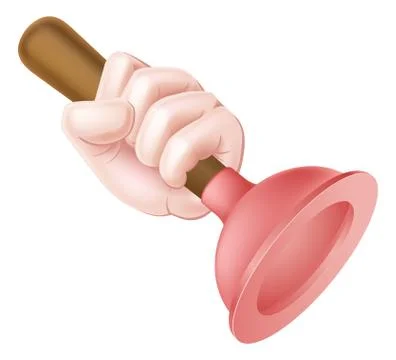 Cartoon Plunger Hand Stock Illustration