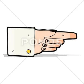 Cartoon pointing hand Stock Illustration