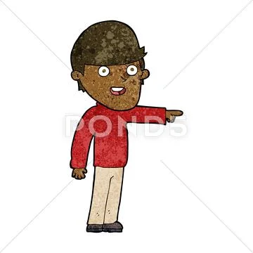 Cartoon pointing man Stock Illustration