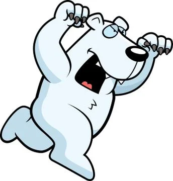 Cartoon polar bear attacking Stock Illustration