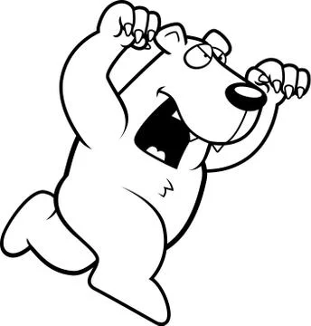 Cartoon Polar Bear Attacking Stock Illustration