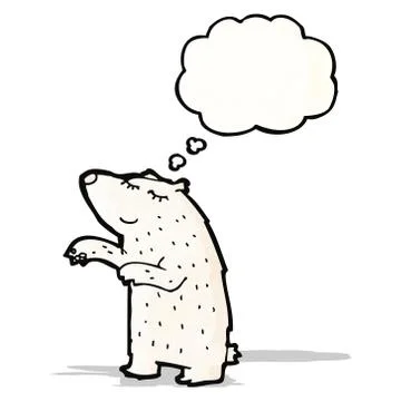 Cartoon polar bear with thought bubble Illustrazione stock
