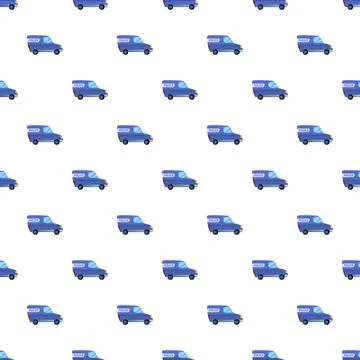 Cartoon police van seamless pattern for law enforcement background Stock Illustration