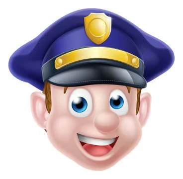 Cartoon Policeman Face イラスト素材