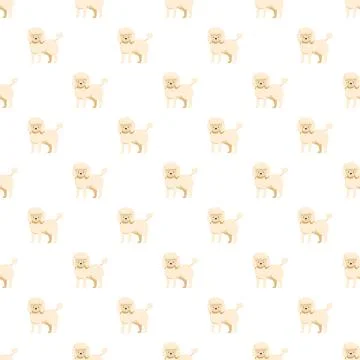 Cartoon poodle dog pattern creating repeatable background design イラスト素材
