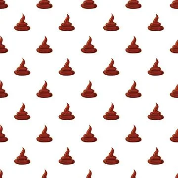 Cartoon poop pile pattern on white background Illustrazione stock