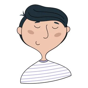 Cartoon portrait of a guy. Stock Illustration