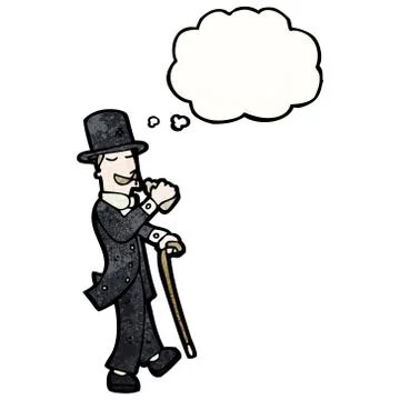 Cartoon posh man drinking Stock Illustration