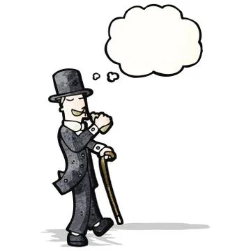 Cartoon posh man drinking Stock Illustration