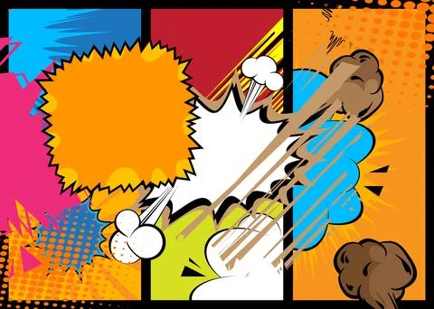 Cartoon poster background, comic book backdrop. Retro vector comics pop art.. イラスト素材