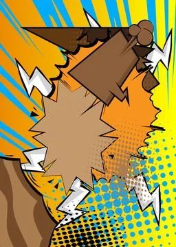 Cartoon poster background, comic book backdrop. Retro vector comics pop art.. Stock Illustration
