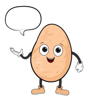 Cartoon Potato With Narration Bubble Stock Illustration