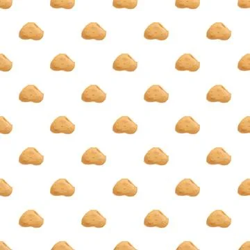 Cartoon potato pattern creating seamless vegetable backdrop Stock Illustration