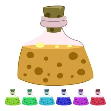 Cartoon potion bottle for magic and halloween concepts graphic Stock Illustration