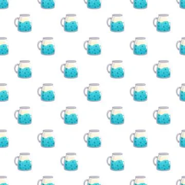 Cartoon potion jars pattern on white background Illustrazione stock