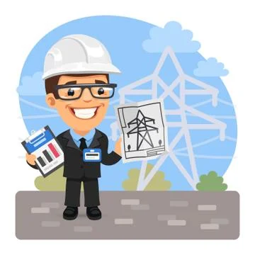 Cartoon Power Engineer Stock Illustration