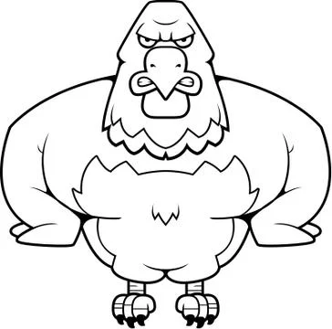 Cartoon Powerful Eagle Stock Illustration