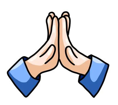 Cartoon Praying Hands Stock Illustration