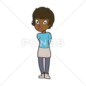 Cartoon pretty woman Stock Illustration
