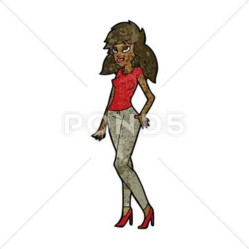Cartoon pretty woman Stock Illustration
