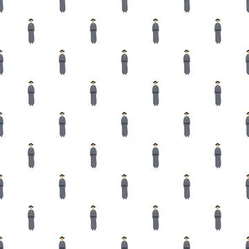 Cartoon priest men pattern for religious background Stock Illustration