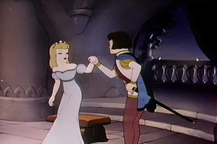 Cartoon of prince and princess embracing... | Stock Video | Pond5