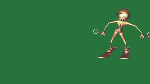 Cartoon Professional On Green Screen Chroma Key Background Stock Footage 338017779