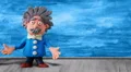 Cartoon professor speak in the class. Loop. HD Footage