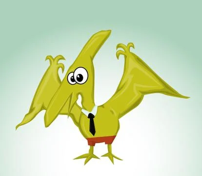 Cartoon pterodactylus Stock Illustration