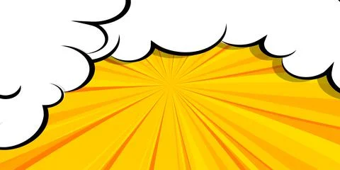 Cartoon puff cloud yellow background for text Illustrazione stock