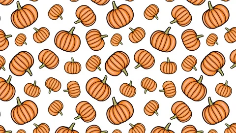 Cartoon Pumpkin Pattern 4k Stock Footage 250335874