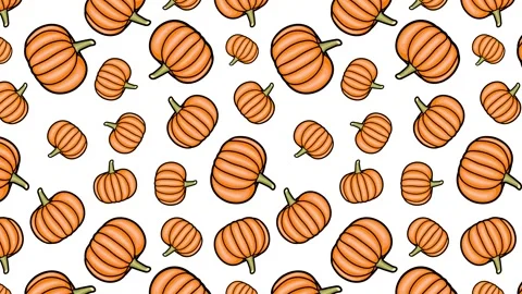 Cartoon Pumpkin Pattern Vertical Stock Footage 250335875
