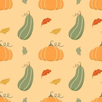 Cartoon pumpkin seamless pattern Stock Illustration