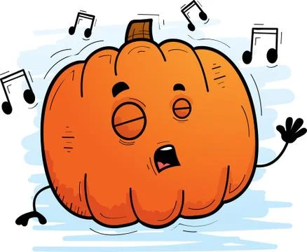 Cartoon Pumpkin Singing Stock Illustration