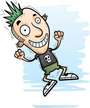 Cartoon Punk Jumping Stock Illustration