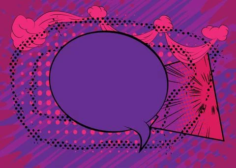 Cartoon purple background, comic book backdrop. Retro vector comics pop art.. Stockillustratie