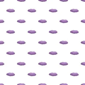 Cartoon purple clouds seamless pattern on white background 스톡 일러스트