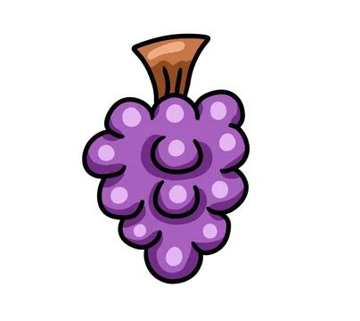Cartoon Purple Grape Stock Illustration