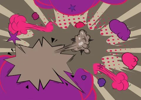 Cartoon purple gray background, comic book backdrop. Retro vector comics po.. イラスト素材