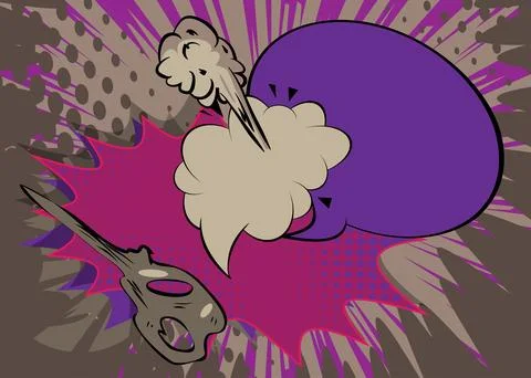 Cartoon purple gray background, comic book backdrop. Retro vector comics po.. Stock Illustration