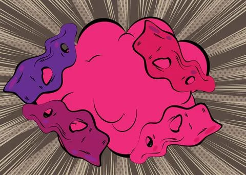 Cartoon purple gray background, comic book backdrop. Retro vector comics po.. イラスト素材