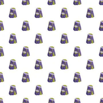 Cartoon purple rocks pattern on white background Ilustración de archivo