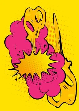 Cartoon purple yellow background, comic book backdrop. Retro vector comics .. Stock Illustration