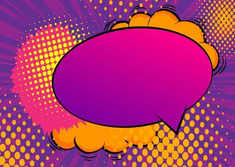 Cartoon purple yellow background, comic book backdrop. Retro vector comics .. Stock Illustration