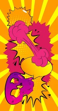 Cartoon purple yellow background, comic book backdrop. Retro vector comics .. Stock Illustration