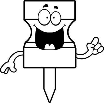 Cartoon Pushpin Idea Stock Illustration